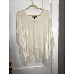 BCBGMaxAzria White Flowy Poncho Sweater